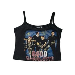 Vtg y2k Good Charlotte pop punk Black Graphic Tank Top